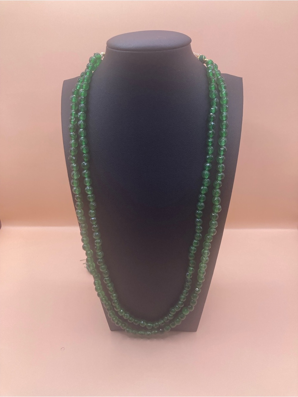 Beautiful Green Onyx Faceted Necklace